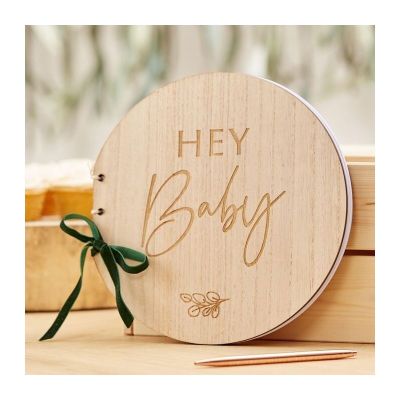 Livre d'or en bois pour bébé hey baby - MODERN CONFETTI