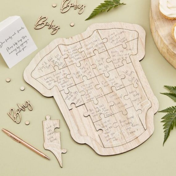 Livre D Or En Bois Bebe Puzzle Modern Confetti