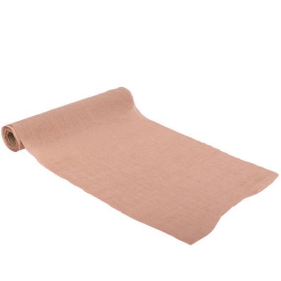 Chemin de table mousseline Vieux Rose