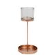 Bougeoir photophore sur pied rose gold