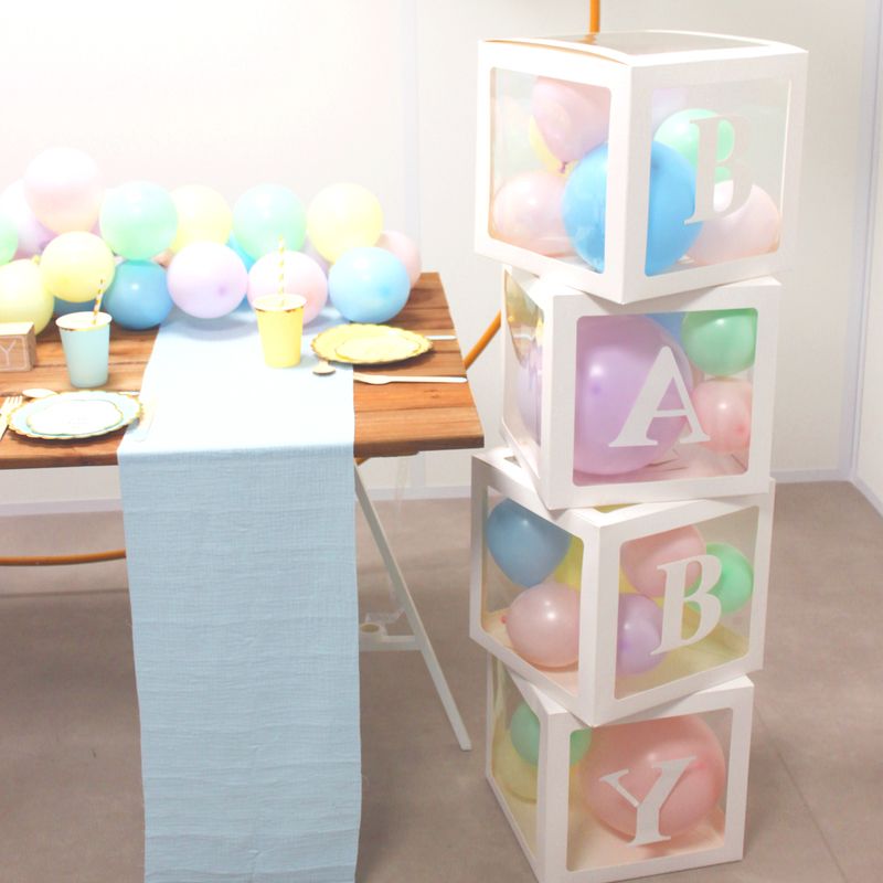 Baby Shower Decoration pour Garçons ou Filles, Boite Anniversaire, Cube Baby  Shower avec 30 Lettres pour Baby Shower Fille, Anniversaire, Baptême :  : Cuisine et Maison