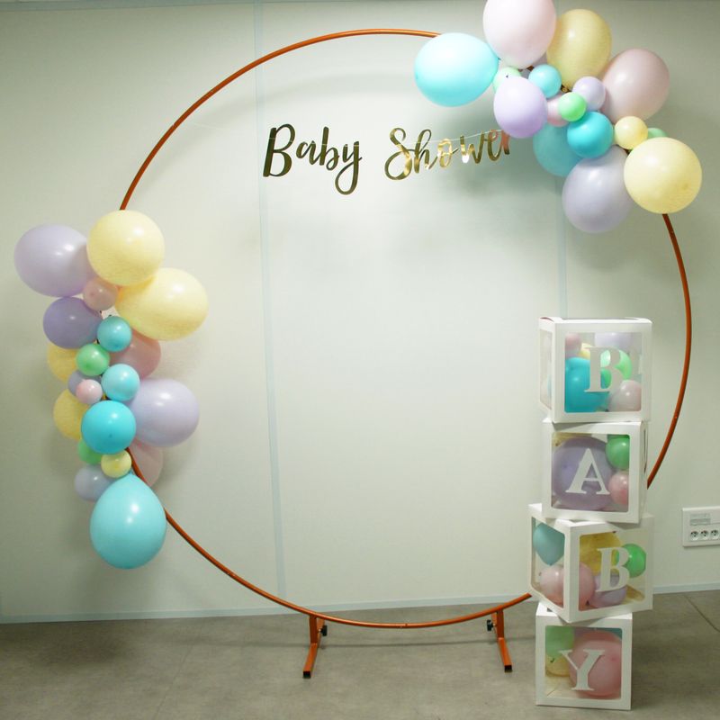 Lot de 4 boîtes à ballons pour fête prénatale, décorations de fête