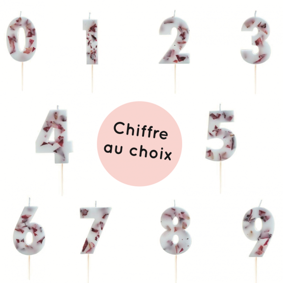 Bougie Chiffre - Couronne Dorée - Baby Blue - Choisir le numéro