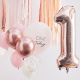 10 Ballons anniversaire 1an Rose Gold et Chiffre 1