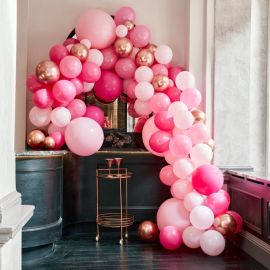 Lot de 8 Ballons de baudruche Rose Fuchsia Bon Anniversaire, Diam. 28 cm,  100% latex naturel