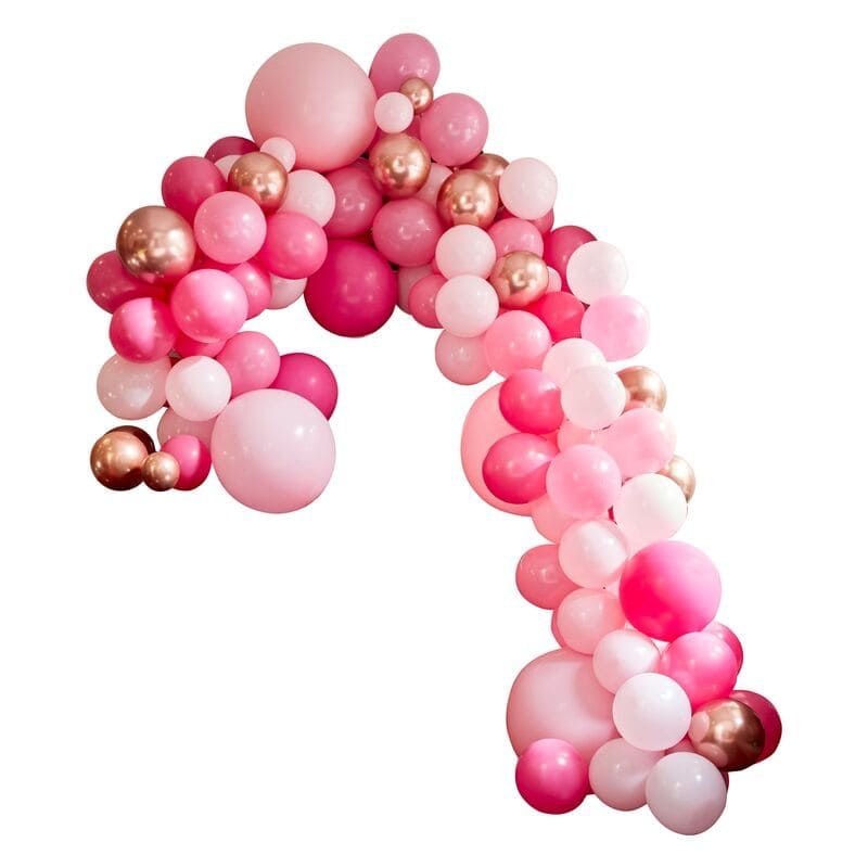 Arche de ballon rose gold et fushia