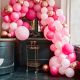 Arche de ballons fuchsia, rose et rose gold