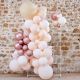 Arche de ballons rose gold et nude avec pampas