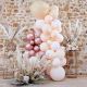 Arche de ballons rose gold et nude avec pampas