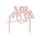 Cake topper mariage en plexiglas rose gold "Mr and Mrs"