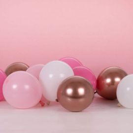 Partydeco Ballon de baudruche Rond Glossy 60 cm, Or rose