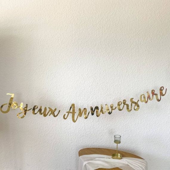Guirlande Joyeux anniversaire Or métallisé