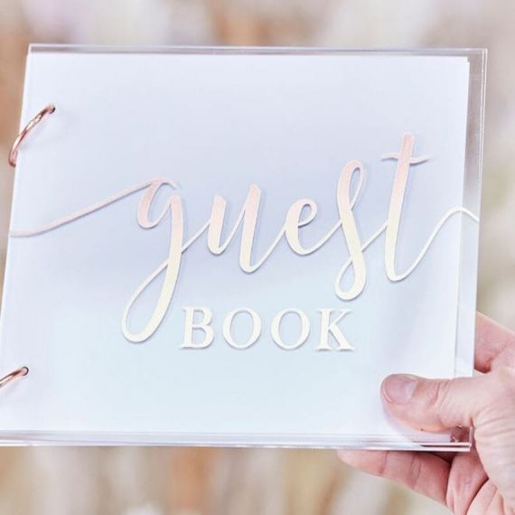 Livre d'or transparent et rose gold - MODERN CONFETTI