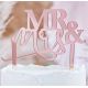 Cake topper mariage en plexiglas rose gold "Mr and Mrs"