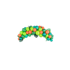 Arche de ballons Jungle vert et orange