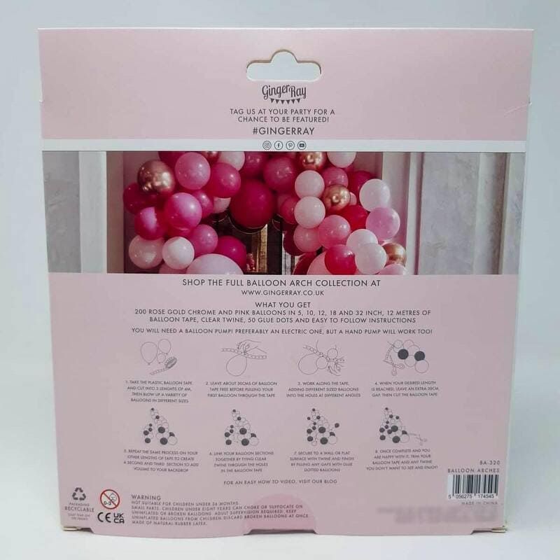 Ballons de baudruche rose, fushia et rose gold x40 - MODERN CONFETTI