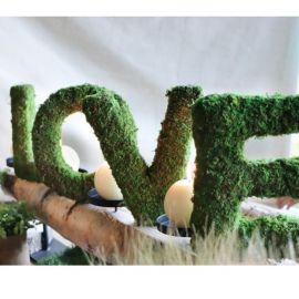 Lettres LOVE en mousse verte 20 cm