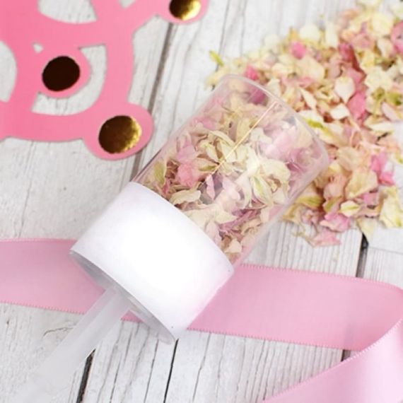 Confettis mariage fleurs push pop - rose clair - MODERN CONFETTI