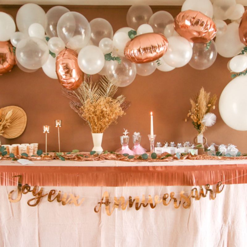 Guirlande Joyeux Anniversaire Rose Gold Modern Confetti Guirlande Joyeux Anniversaire Rose Gold Modern Confetti
