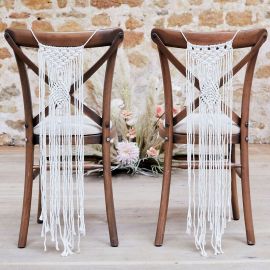 Décoration de chaise mariés macramé