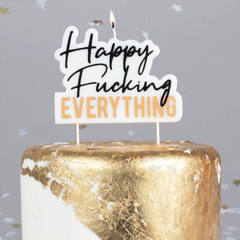 Bougie D Anniversaire Happy F Everything Modern Confetti