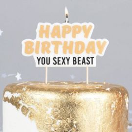 Bougie d'anniversaire "Happy Birthday You Sexy Beast"