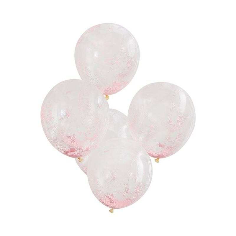 Ballons confettis fleurs Anniversaire x5 - MODERN CONFETTI