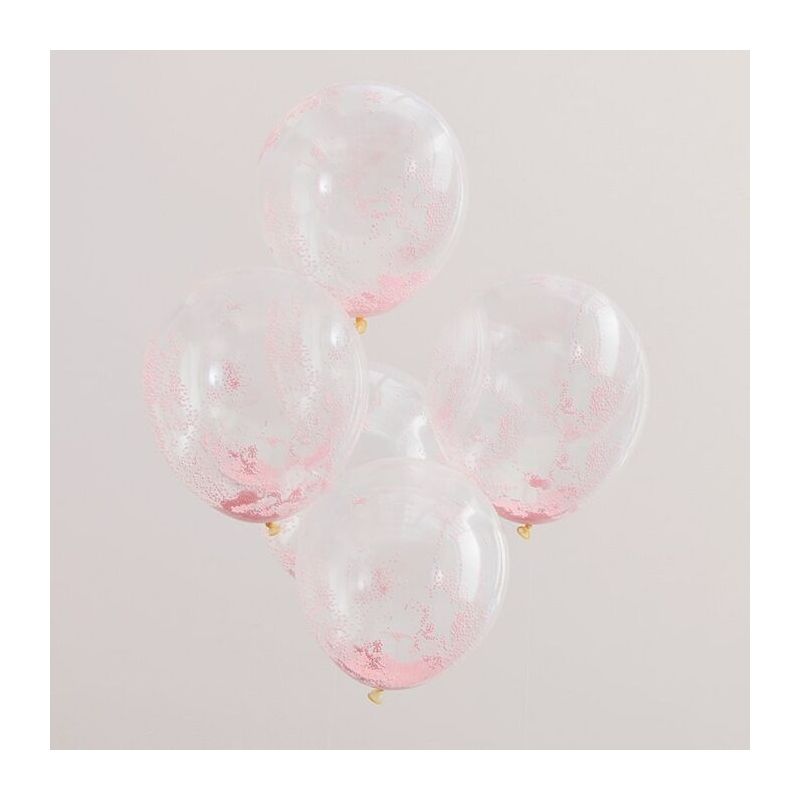 Ballons confettis fleurs Anniversaire x5 - MODERN CONFETTI