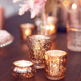 Petits photophores rose gold x4