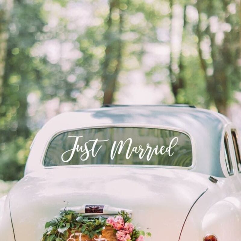 Sticker mariage pour voiture Just Married - MODERN CONFETTI