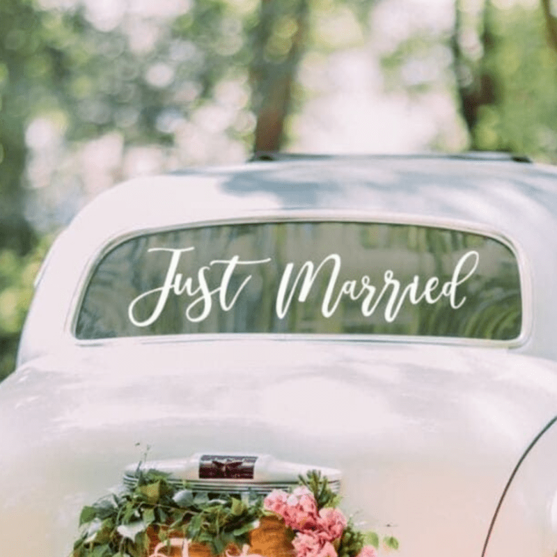 Sticker mariage pour voiture Just Married - MODERN CONFETTI