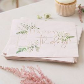 Serviette 1st Birthday Rose et Or (Lot de 16) : Serviette de table  Anniversaire sur Sparklers Club