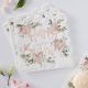 Serviettes florales joyeux anniversaire rose gold