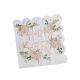 Serviettes florales joyeux anniversaire rose gold