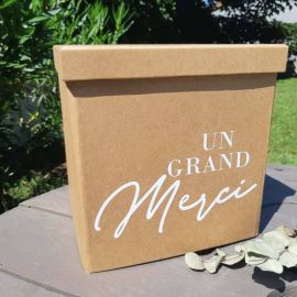 Urne kraft "un grand merci" blanc