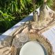 Chemin de table gaze de coton beige