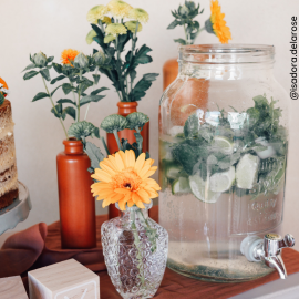 Vase en verre taillé vintage