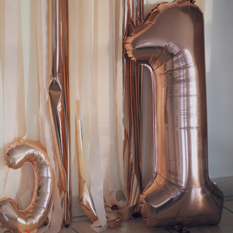 Ballon géant d'anniversaire 1 an – rose gold - MODERN CONFETTI