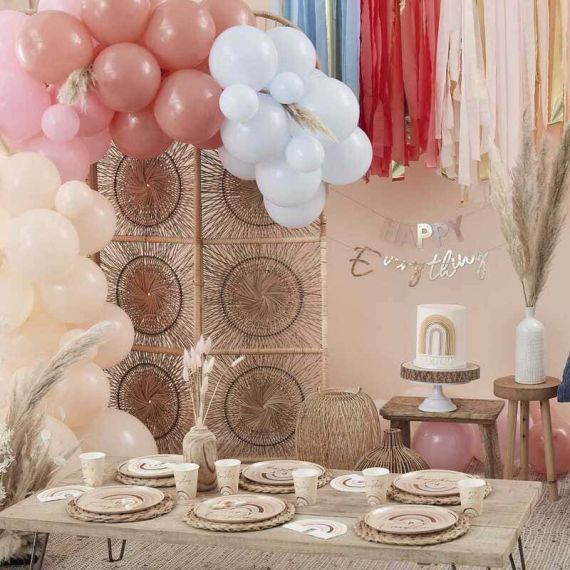 Assiettes blanches et or Jolis Brins x8 - MODERN CONFETTI