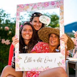 Maxi cadre photobooth EVJF fleuri
