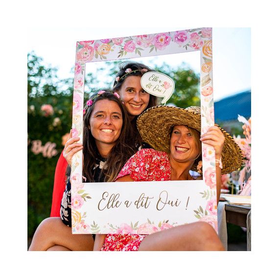 Maxi cadre photobooth EVJF fleuri