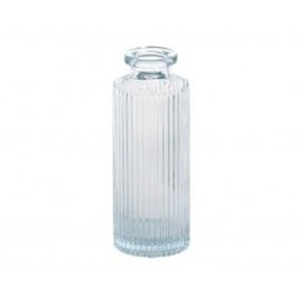 Vase en verre strié transparent