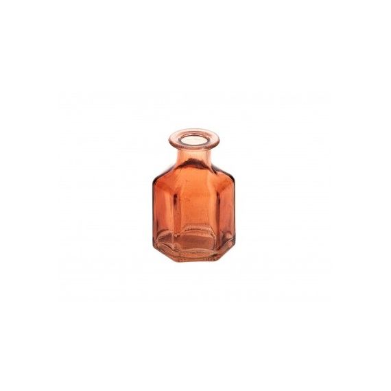 Vase hexagonal en verre terracotta