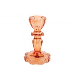 Bougeoir terracotta en verre vintage