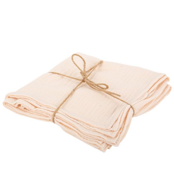 Lot de 4 serviettes gaze de coton blush