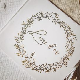 Tableau de bienvenue Mariage plexiglass transparent rond - Calligraphie  Format tableau Rond 40 cm