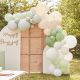 Kit arche de ballons vert sauge, nude et blanc