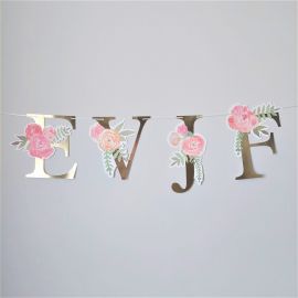 Guirlande lettres EVJF fleuri