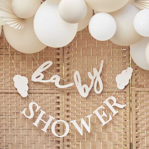 Guirlande “baby shower” beige ivoire creme