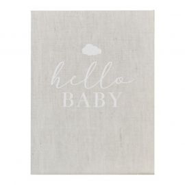 Livre d'or bébé “Hello Baby” avec couverture en lin